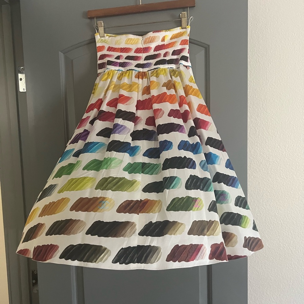 Chanel Paint Chart High Waist Runway Silk Skirt